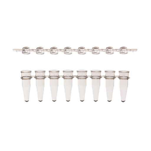 [SK-TP375] AmpliStar-II 8-Strip 0.2ml PCR Tubes and Domed Caps, Assorted Colors - 10x125