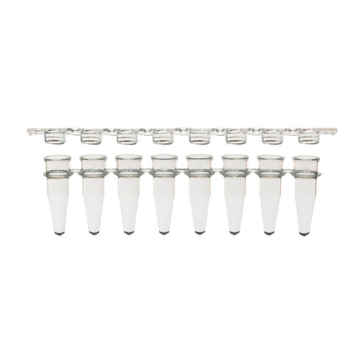 [SK-TP390] AmpliStar-II 8-Strip 0.2ml PCR Tubes and Optical Flat Caps - 10x125