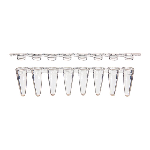 [SK-TP398] AmpliStar-II 8-Strip 0.1ml Low-Profile PCR Tubes and Optical Flat Caps - 10x125